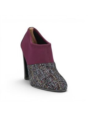 Pollini Burgundy Mixed Media High Heel Pumps Womens US 8.5 EU 38.5 NIB